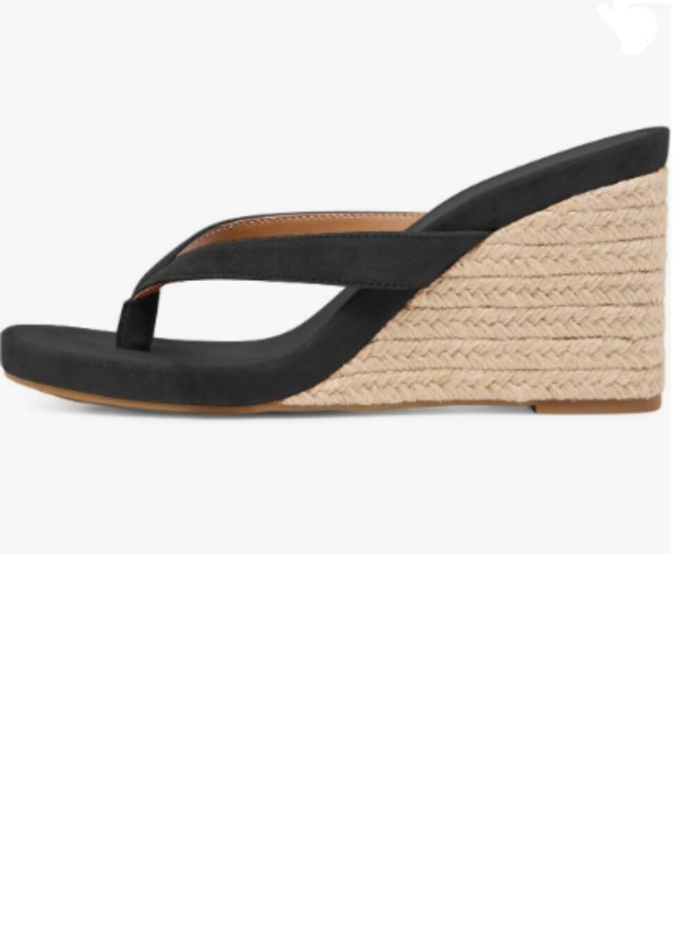 FOWT Black Espadrille Wedge High Heel Rope Platform Flip Flops Thong Sandals
